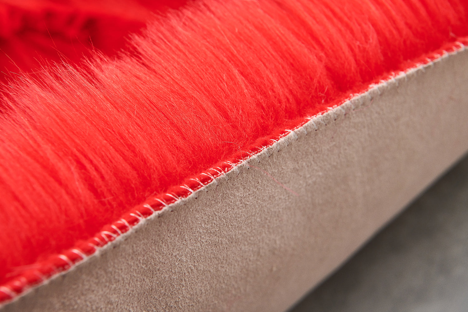 Furnings Cozy Ultra Soft Fluffy Faux Fur Red Area Rug - 7'L x 5'W