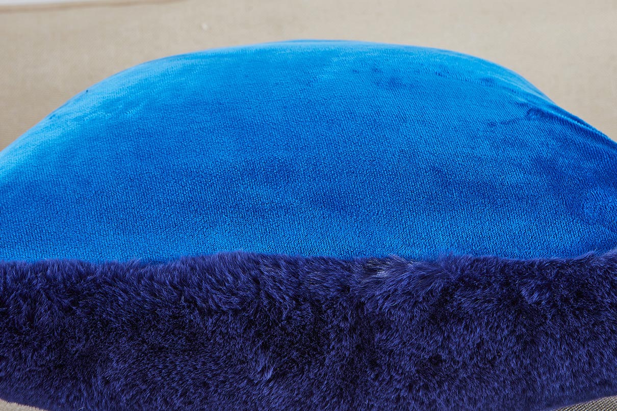 Furnings - Agnes Luxury Navy Blue Chinchilla Faux Fur Pillow