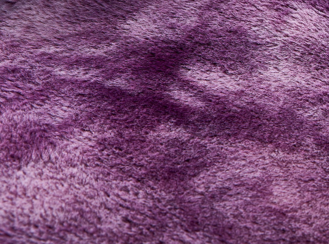 Furnings Lily Luxury Purple Tie-Die Chinchilla Faux Fur Area Rug - 9'8"L x 6'6"W x 1" H