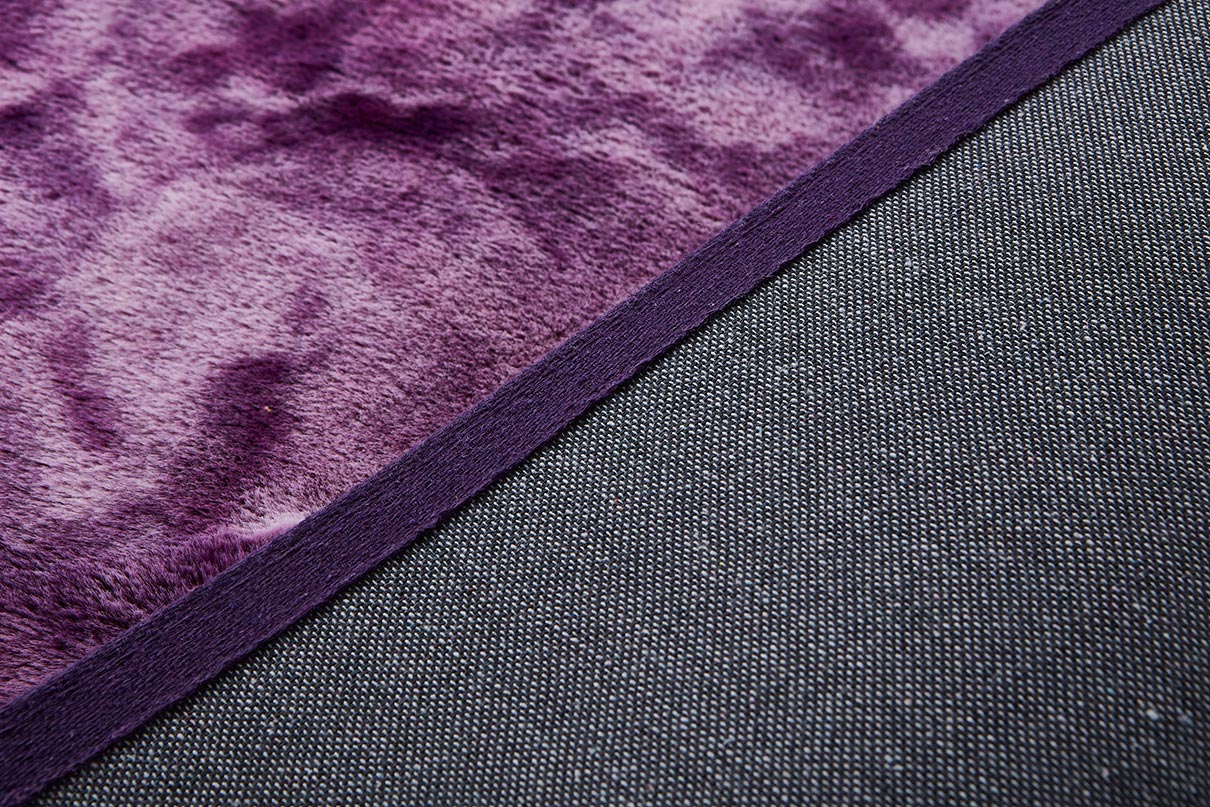 Furnings Lily Luxury Purple Tie-Die Chinchilla Faux Fur Area Rug - 9'8"L x 6'6"W x 1" H