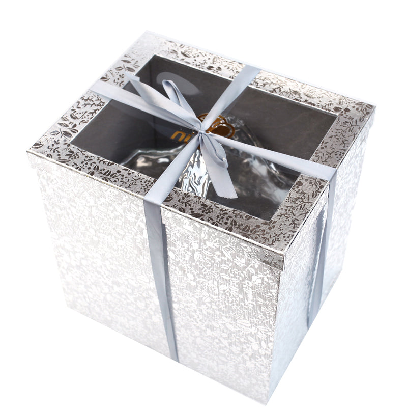 Furnings - Ambrose Chrome Plated Crystal Embellished Ceramic Fruit Platter (12.25 In. x 9.25 In. x 11.75 In.)