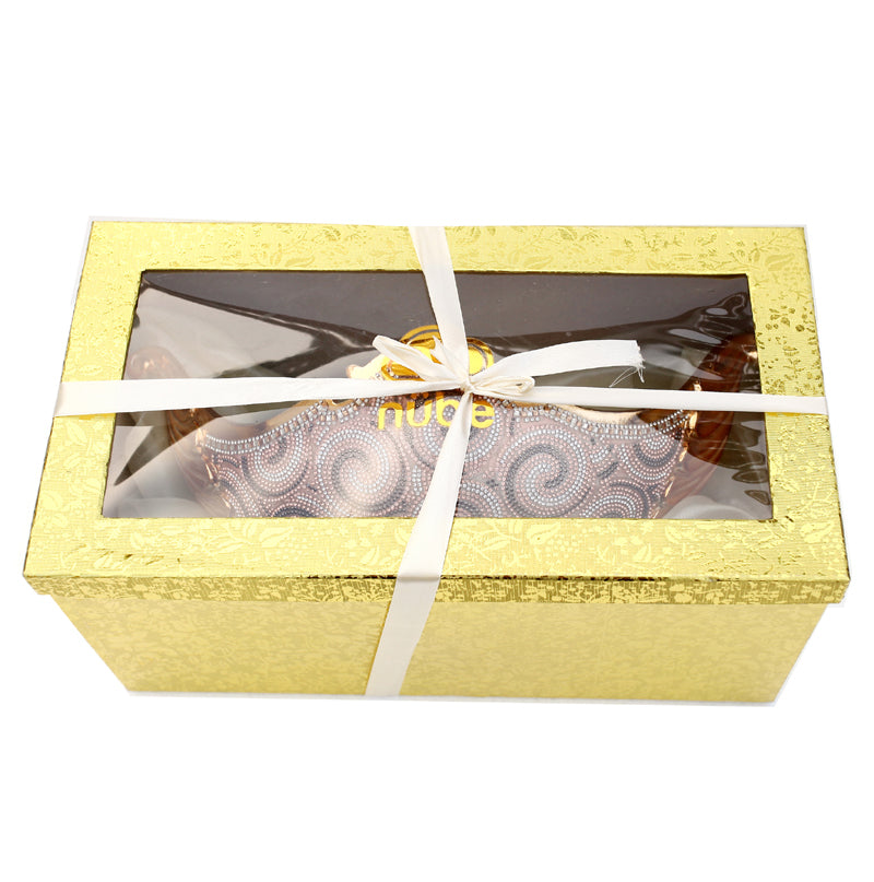 Furnings - Ambrose Gold Plated Crystal Embellished Ceramic Fruit Platter (15.5 In. x 8 In. x 7 In.)
