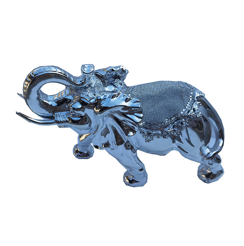 Furnings - Ambrose Chrome Plated Happy Elephant (11.5" x 5" x 8.5")