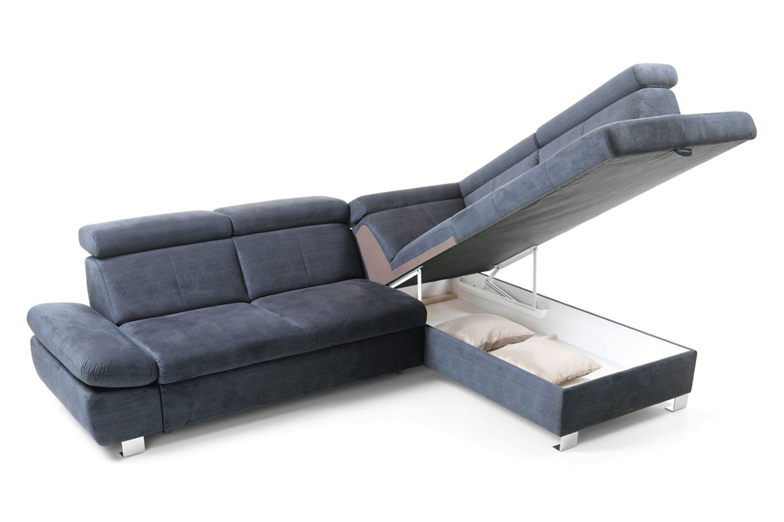 Gala Happy Sectional with Bed and Storage Right - Gray