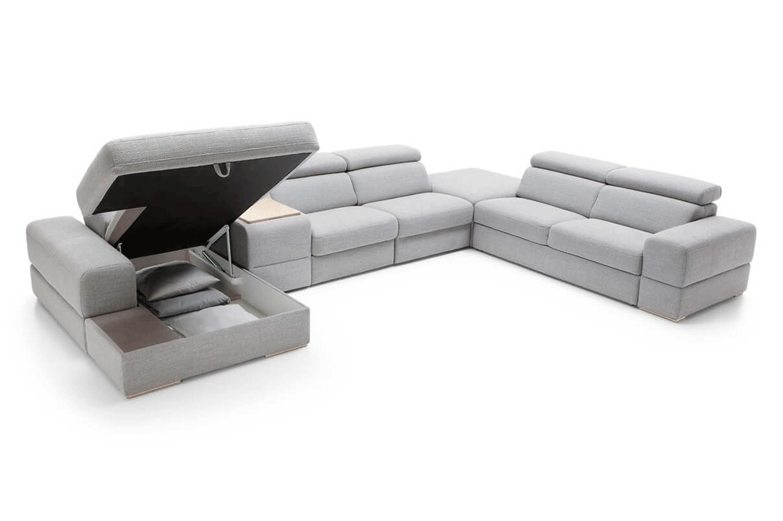 Gala - Plaza Sectional with Bed, Recliner Chair, Bar and Storage