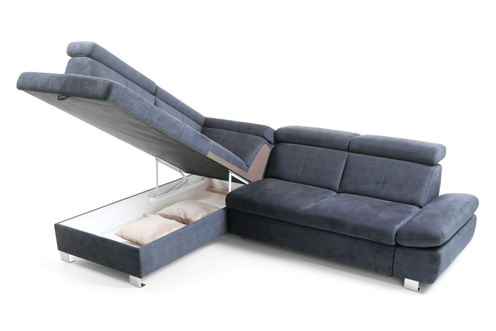 Gala Happy Sectional with Bed and Storage Left - Gray