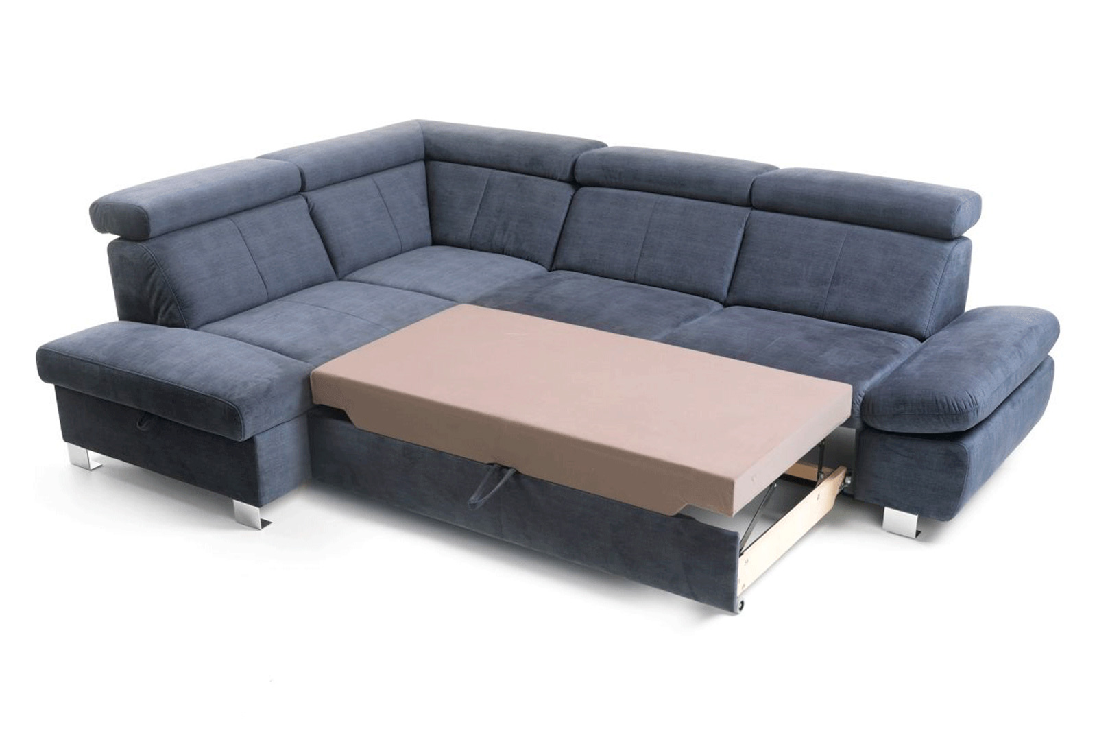 Gala Happy Sectional with Bed and Storage Left - Gray