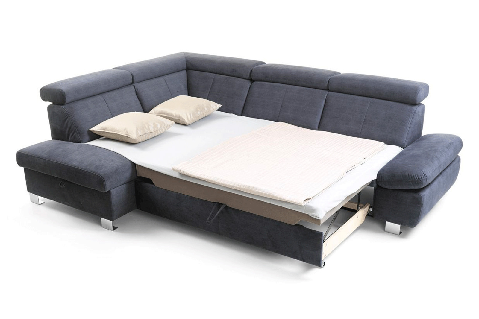 Gala Happy Sectional with Bed and Storage Left - Gray