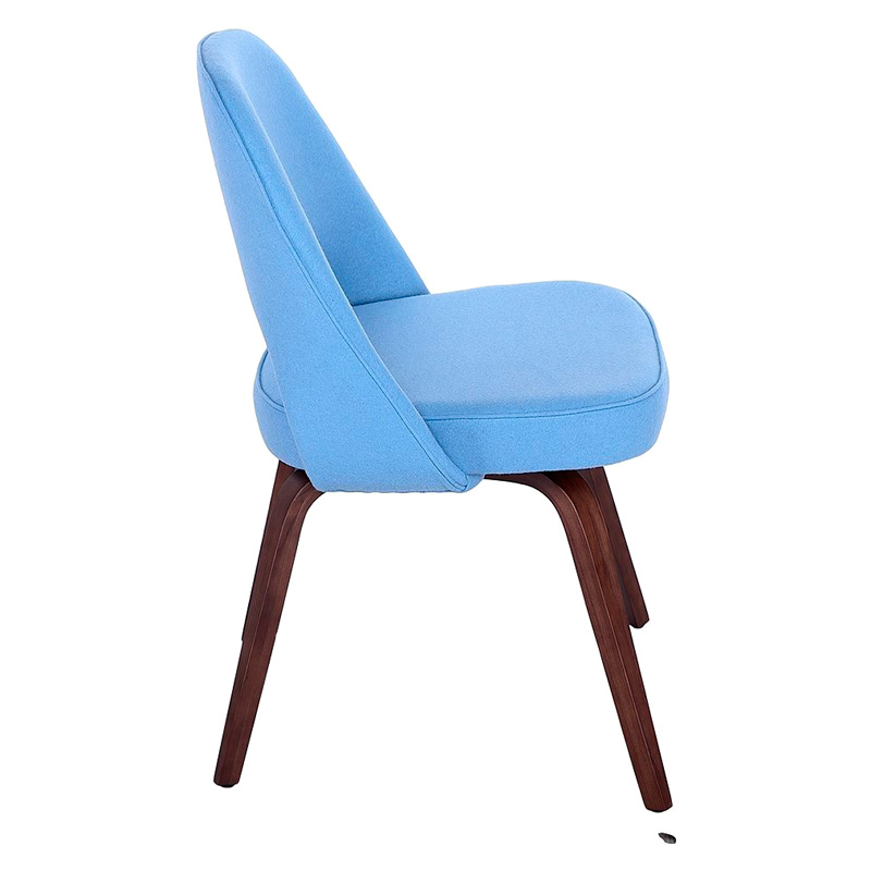 GFURN Sienna Executive Side Chair - Light Blue/Walnut