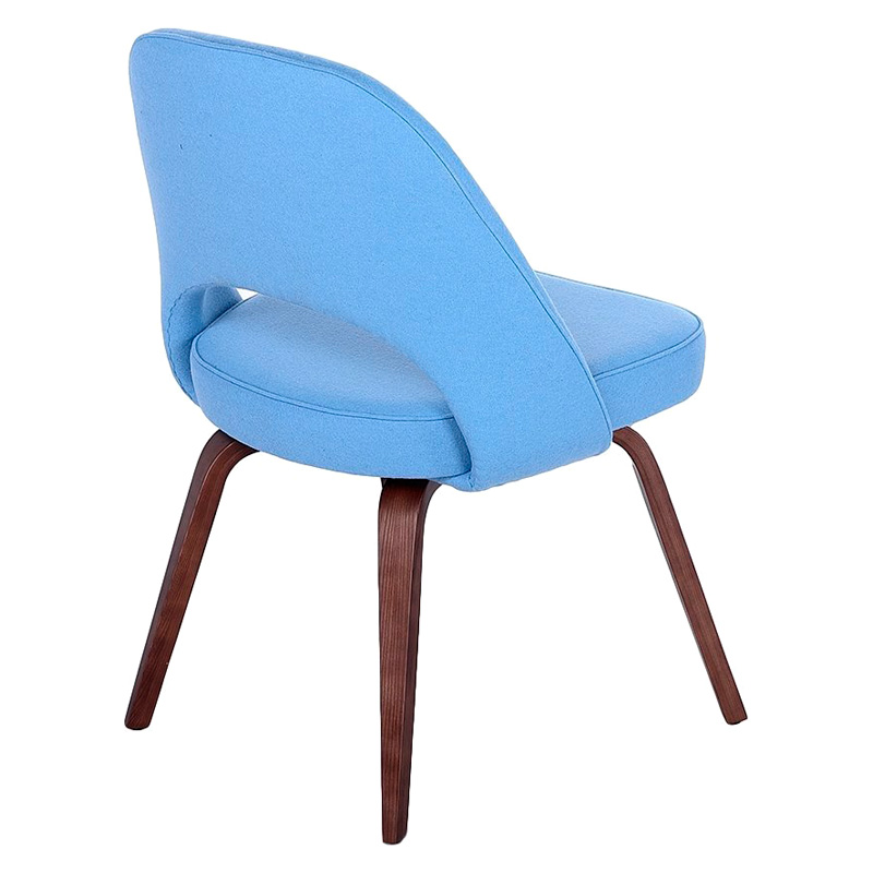 GFURN Sienna Executive Side Chair - Light Blue/Walnut