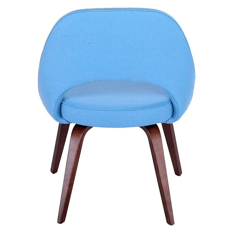 GFURN Sienna Executive Side Chair - Light Blue/Walnut