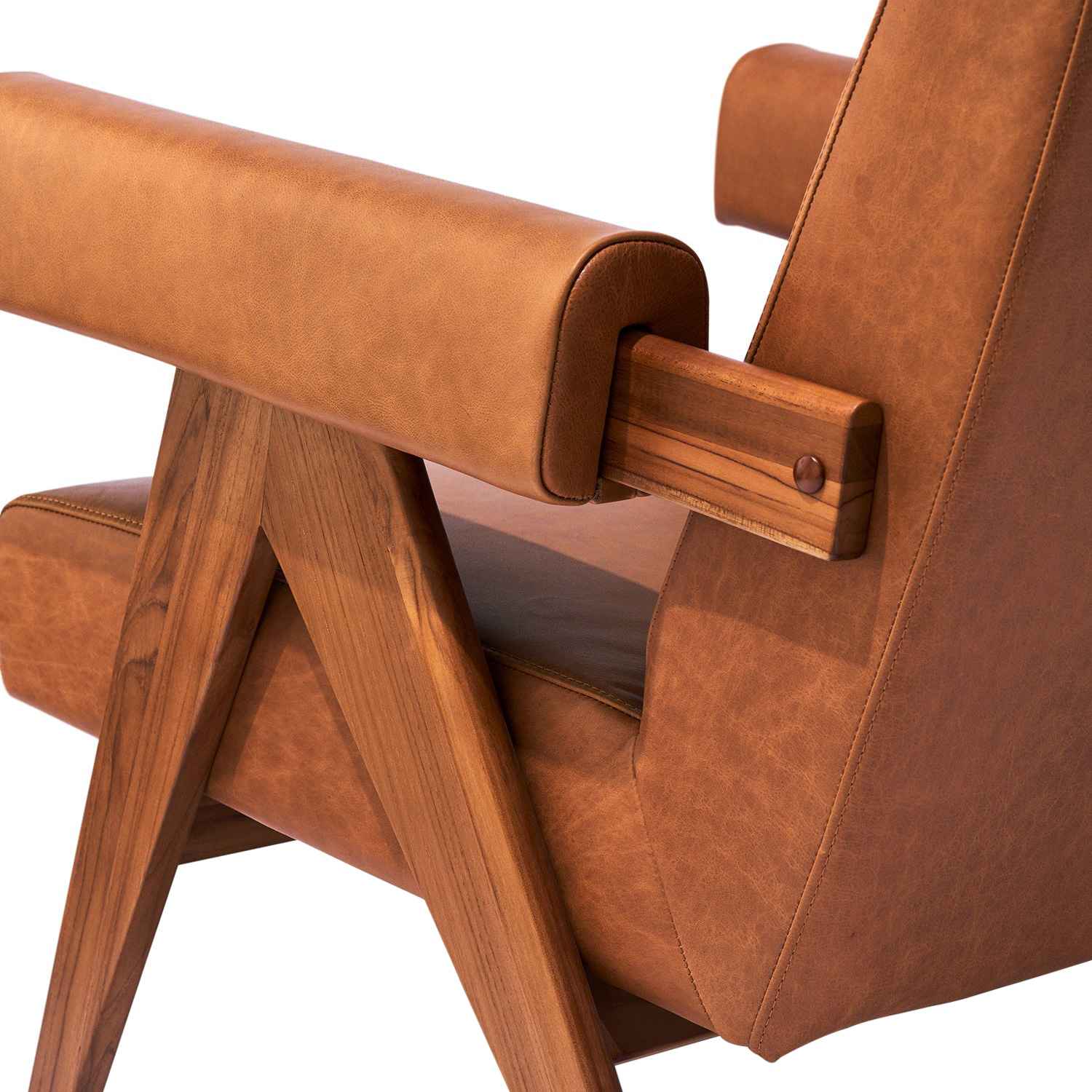 GFURN Debora Lounge Chair - Walnut/Caramel Leather