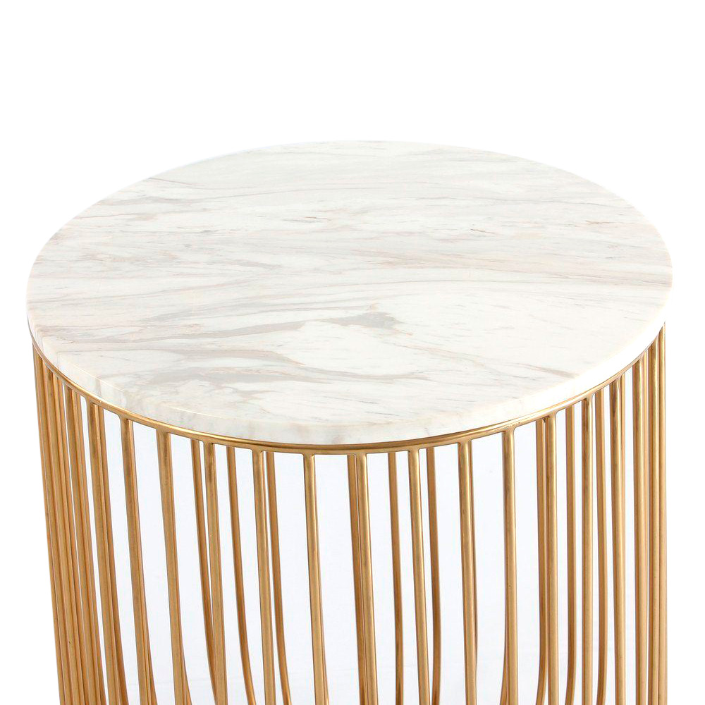 GFURN - Mie Side Table in Carrara Marble/Gold