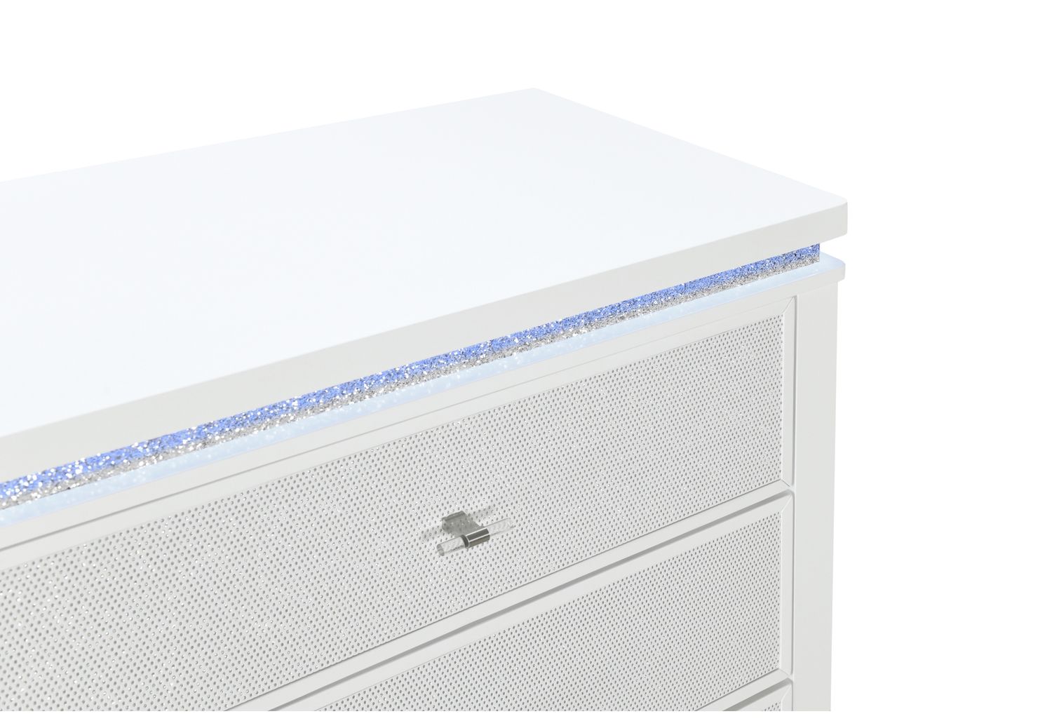 GF - Alina White Nightstand With Led and Usb