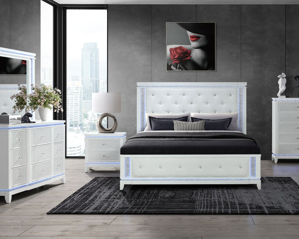 GF Alina White Queen Bed Group