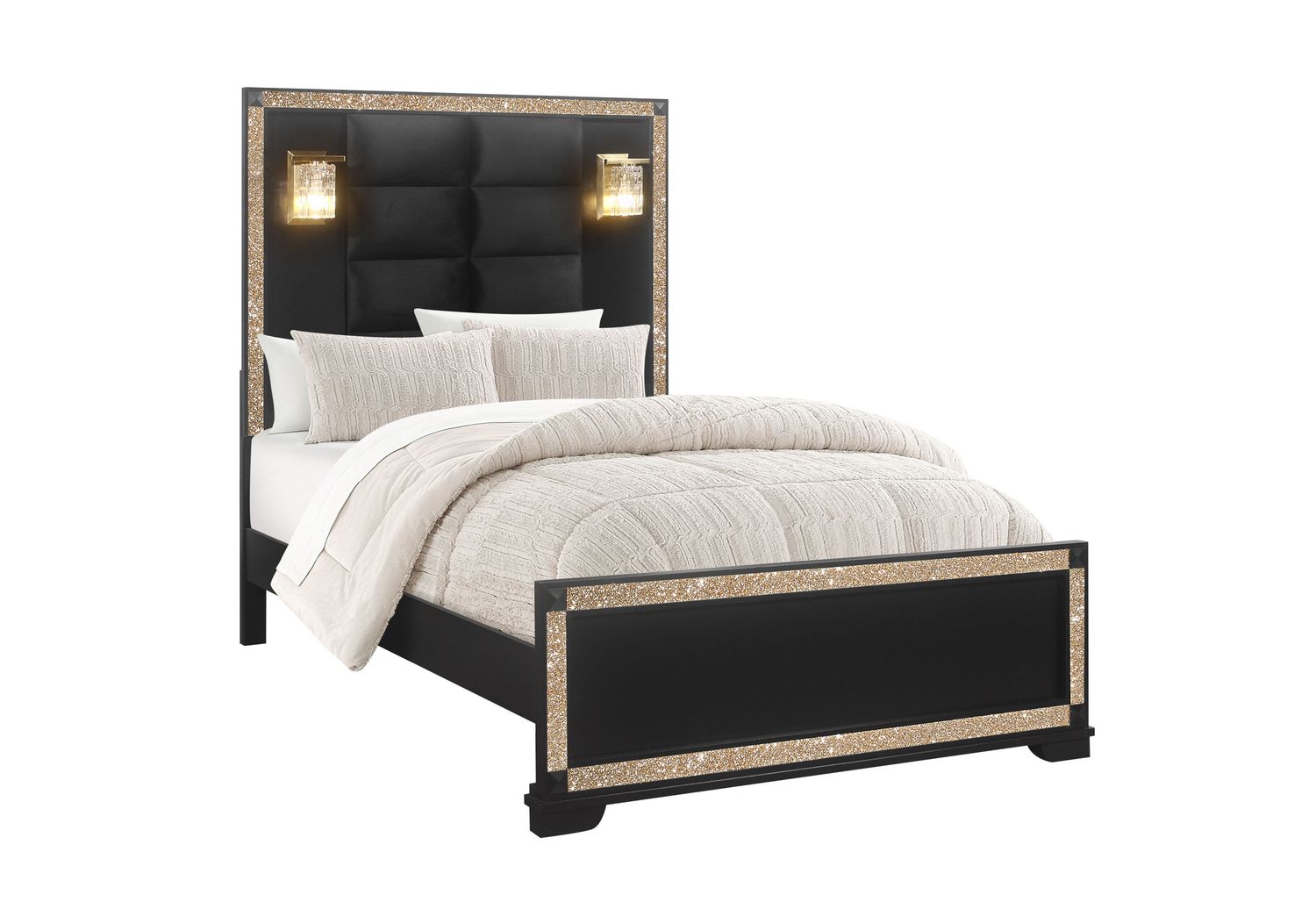GF Blake/Gold Bed With Lamps