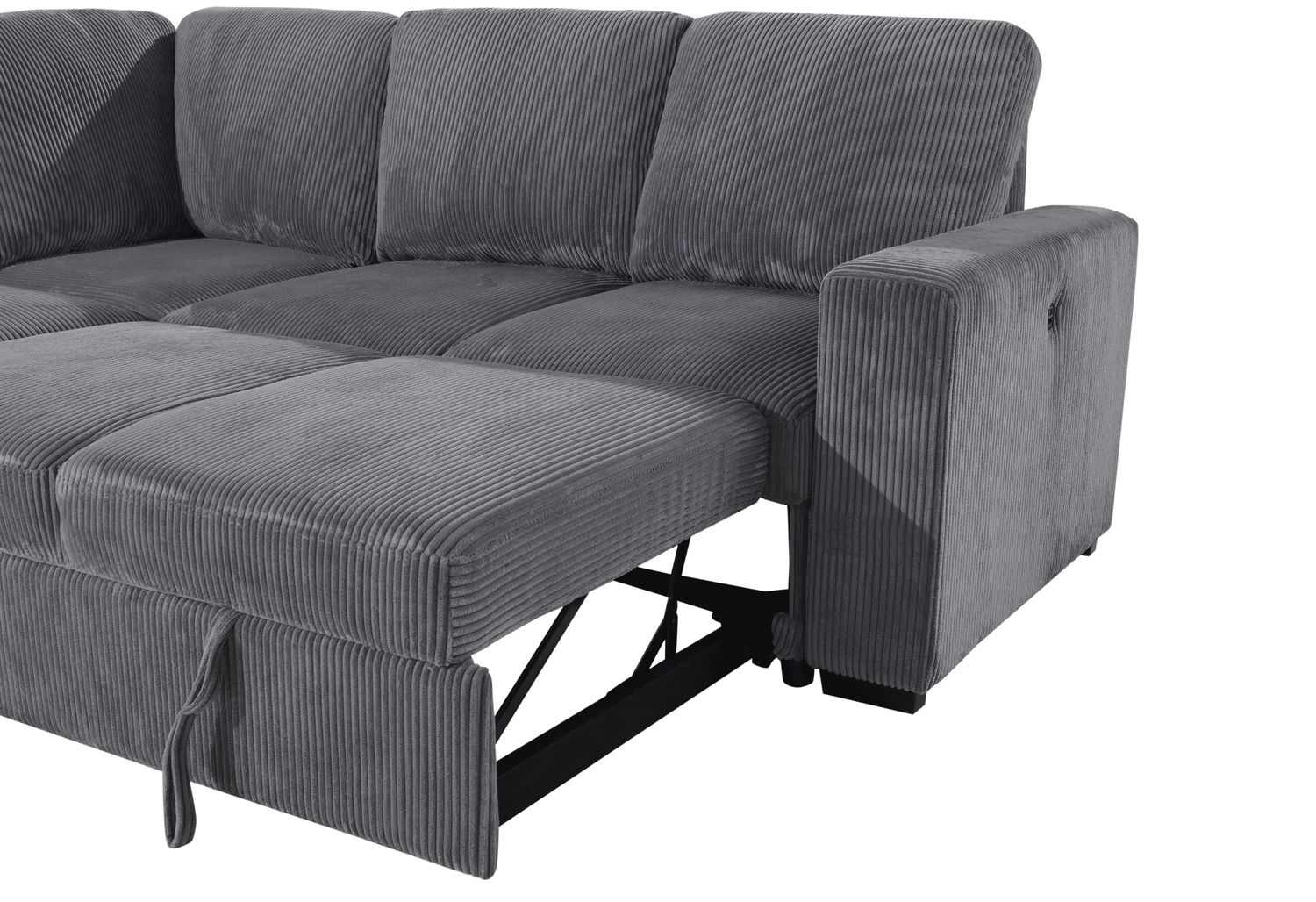 GF - U2660 Gray Sectional With Pull Out Sofa Bed