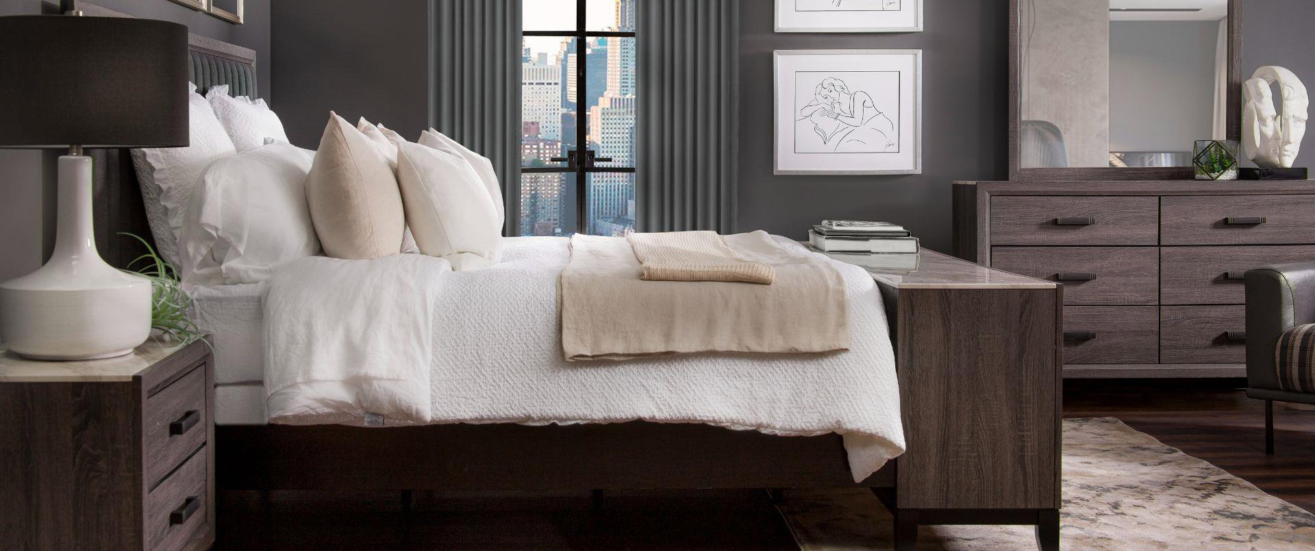 GF Laura Bed Group Collection with Footboard Case