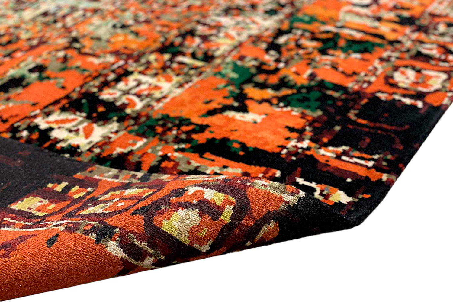 Gordian Rugs Pazyryk Modern Rug 1 - Red/Black/Green/Beige, 6" x 9"