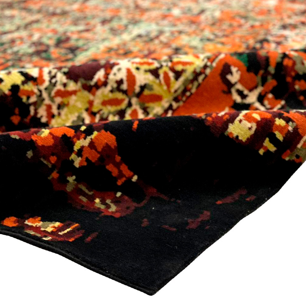 Gordian Rugs Pazyryk Modern Rug 1 - Red/Black/Green/Beige, 10" x 14"