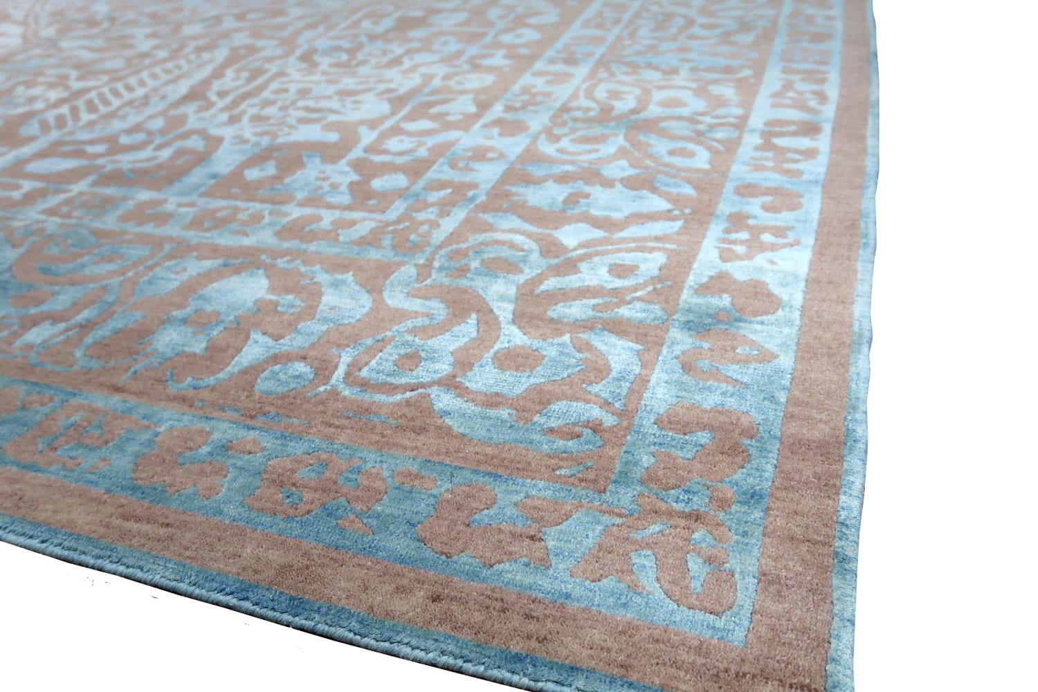 Gordian Rugs Modern Persian Rug Powder Blue And Gray - 4" x 6"