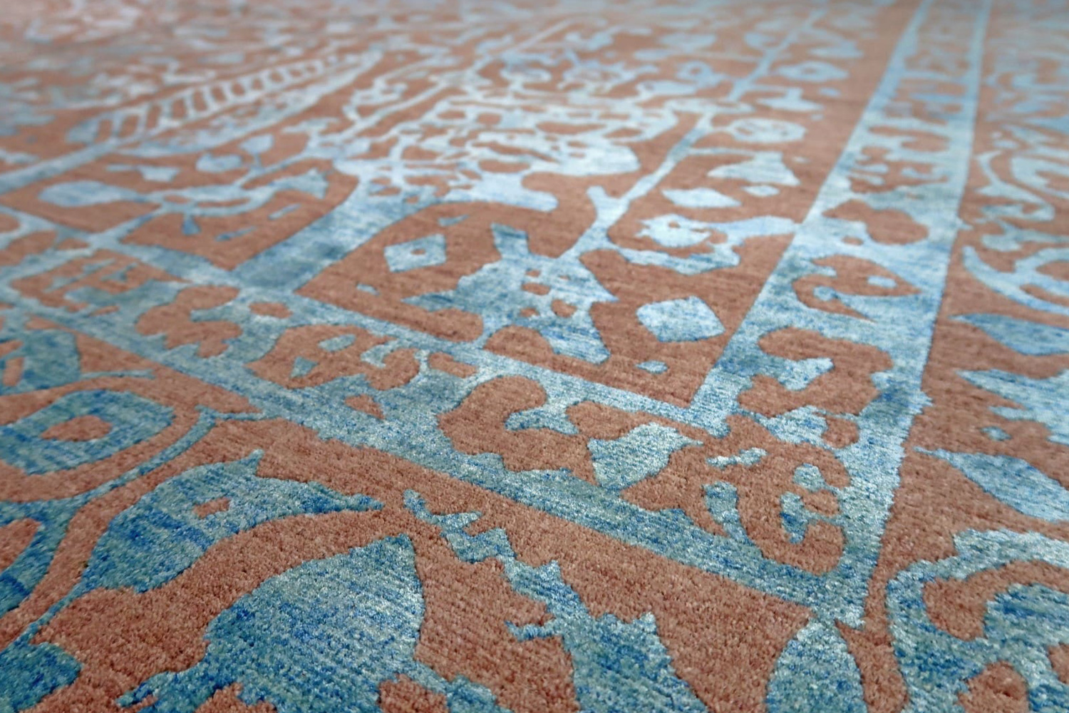 Gordian Rugs Modern Persian Rug Powder Blue And Gray - 6" x 9"