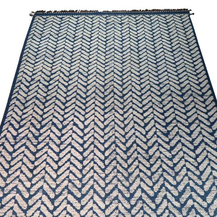 Gordian Rugs - Blue Modern Afghan Herringbone Rug