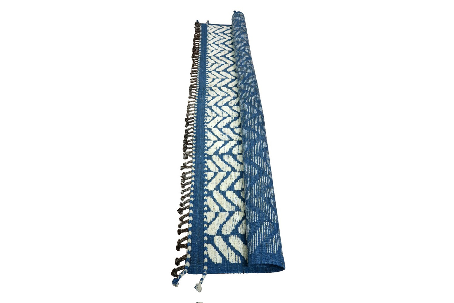 Gordian Rugs - Blue Modern Afghan Herringbone Rug