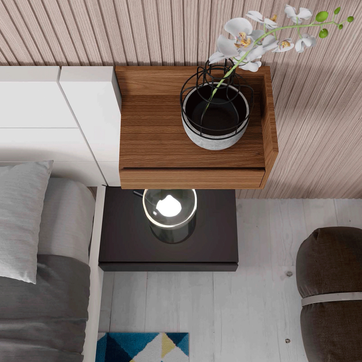 Garcia Sabate - Tesis Bedside Table Hanged Unit For 63cm Bedside Table