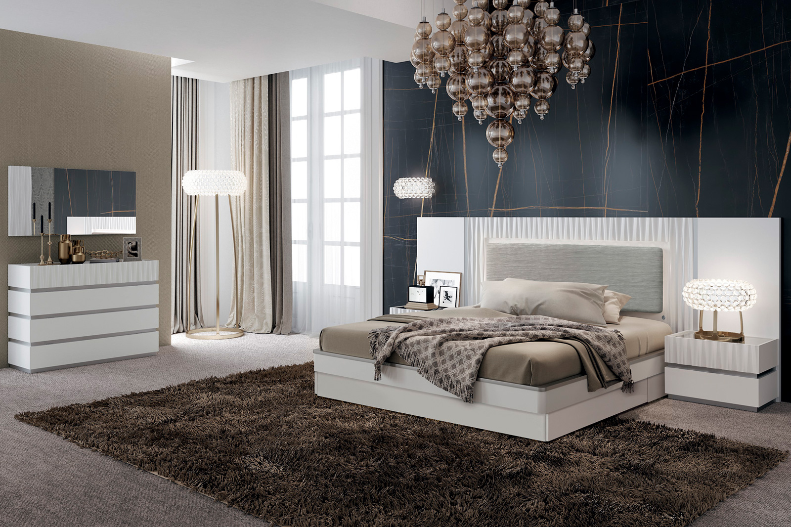 Garcia Sabate Marina Queen Size Bed - White Matt
