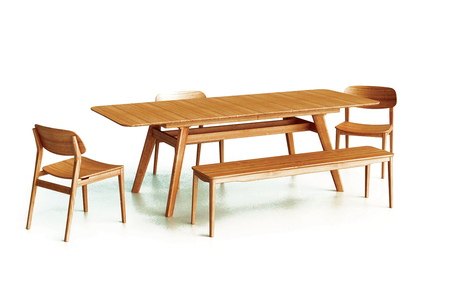 Greenington Currant 72 - 92" Extendable Dining Table - Caramelized, Bamboo