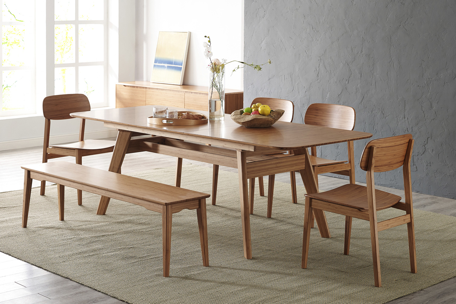 Greenington Currant 72 - 92" Extendable Dining Table - Caramelized, Bamboo