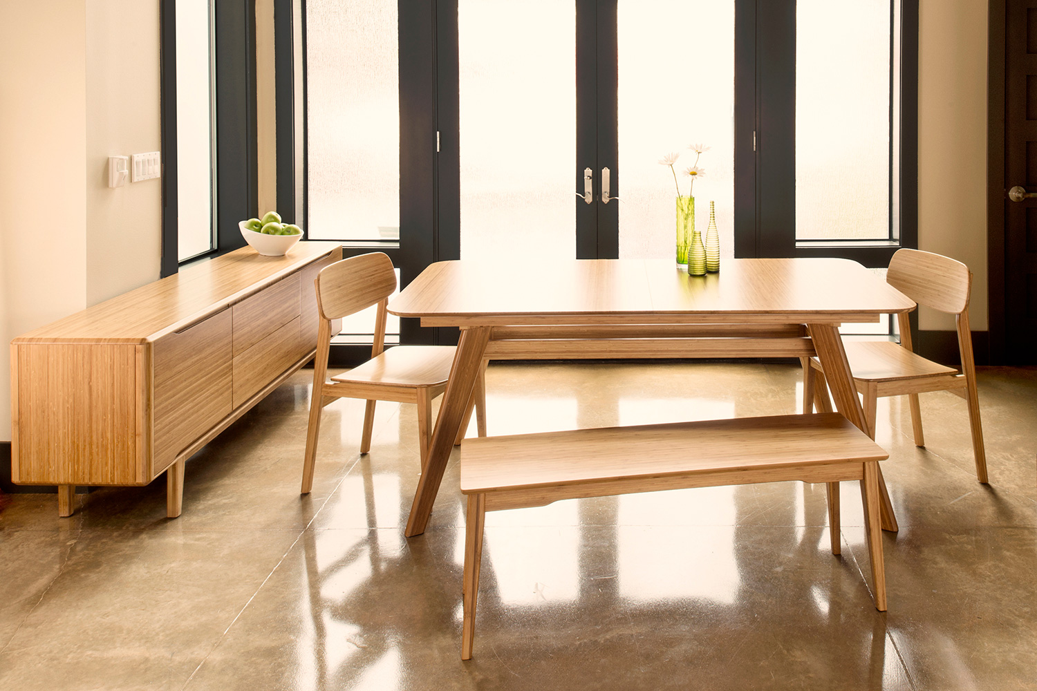 Greenington Currant Long Bench - Caramelized, Bamboo