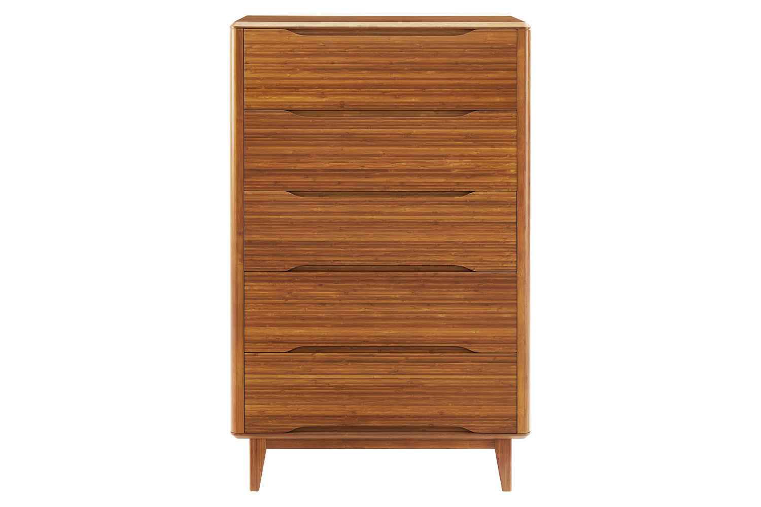 Greenington Currant Five Drawer High Chest - Amber, Solid Moso Bamboo