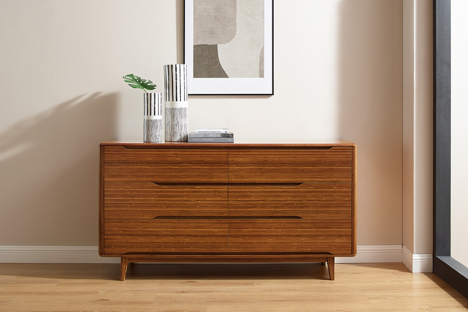 Greenington Currant Six Drawer Double Dresser - Amber, Solid Moso Bamboo