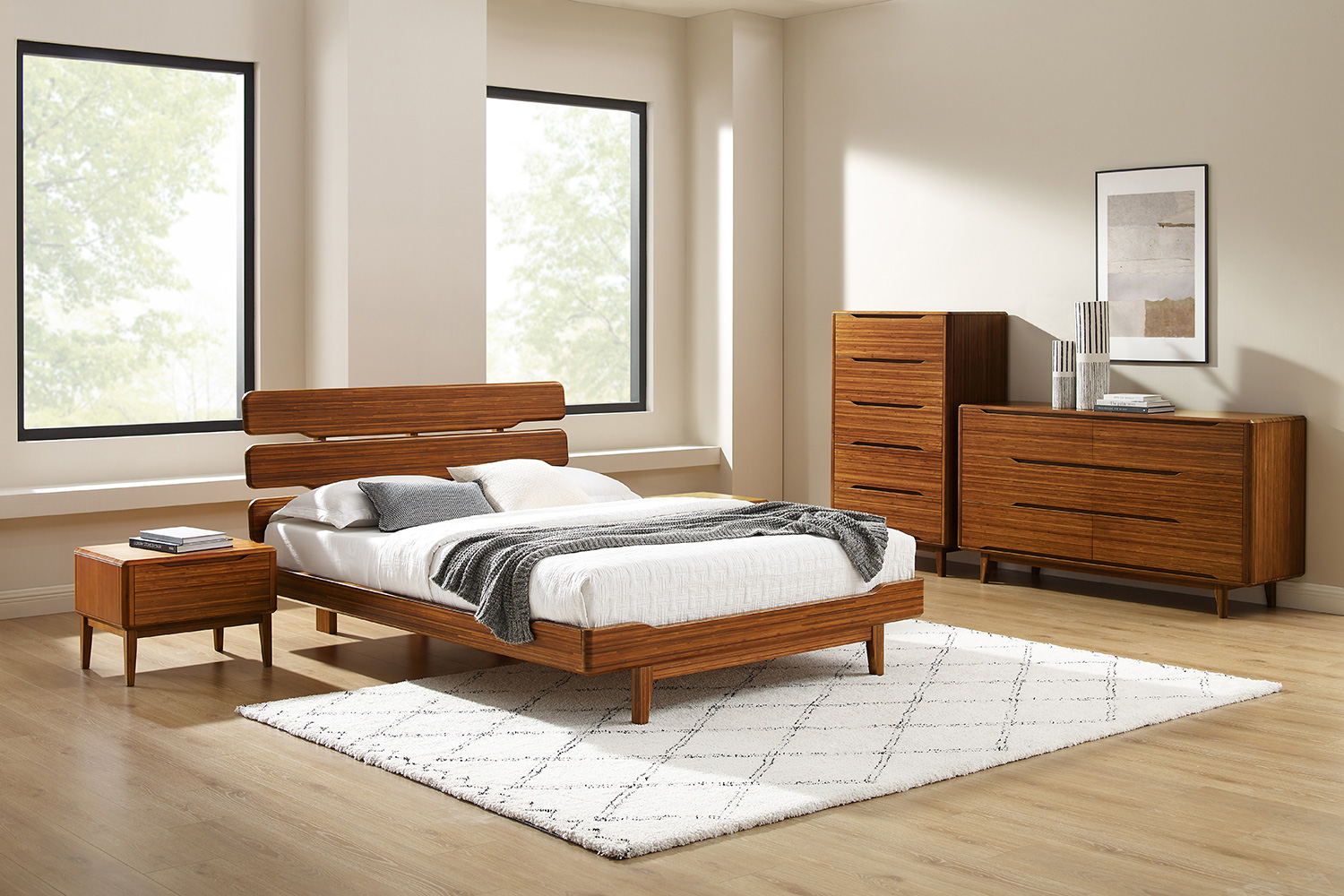 Greenington Currant Six Drawer Double Dresser - Amber, Solid Moso Bamboo