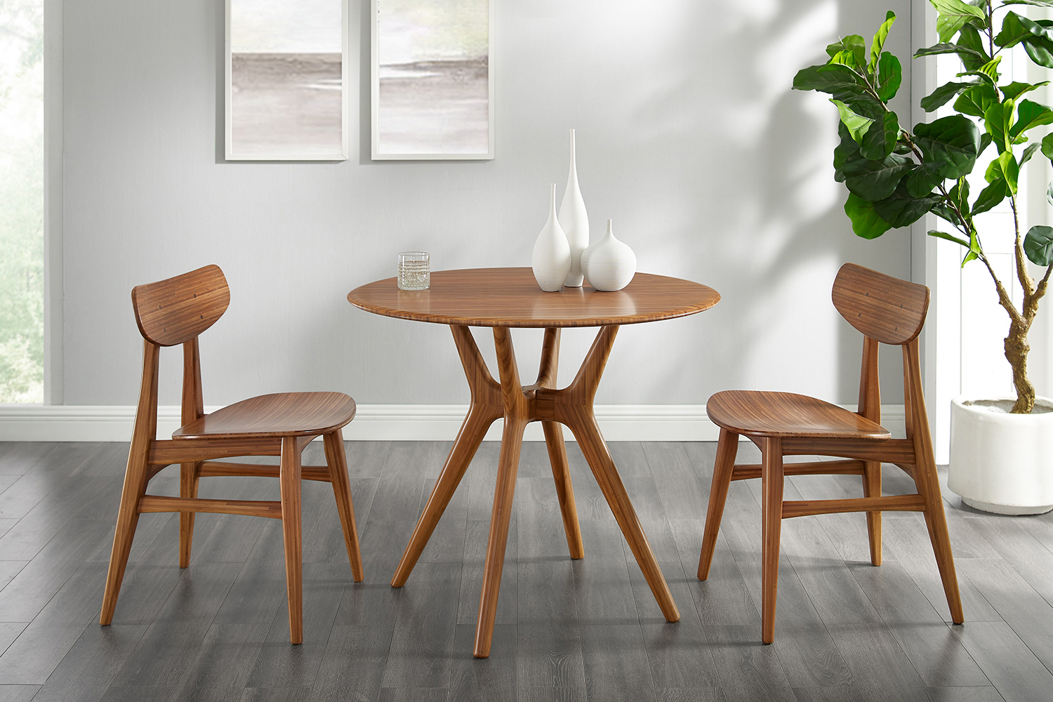 Greenington Sitka 36" Round Dining Table - Amber, Bamboo