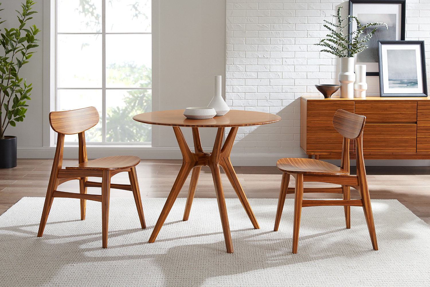 Greenington Sitka 36" Round Dining Table - Amber, Bamboo