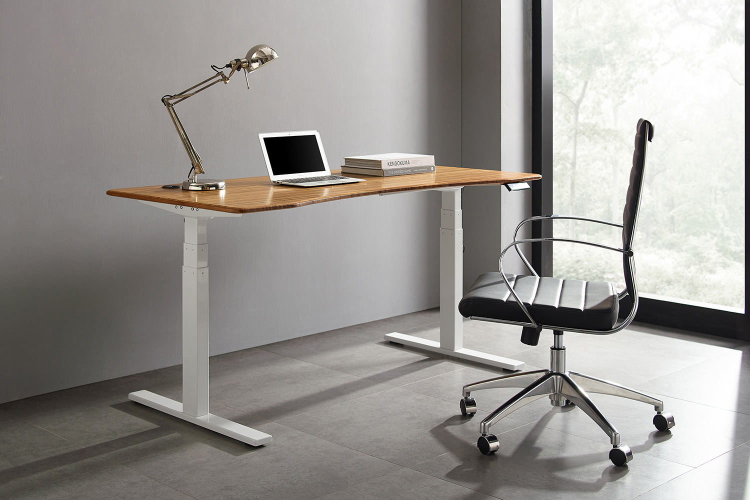 Greenington - Ascent Hi-Lo Desk in Amber, Solid Moso Bamboo