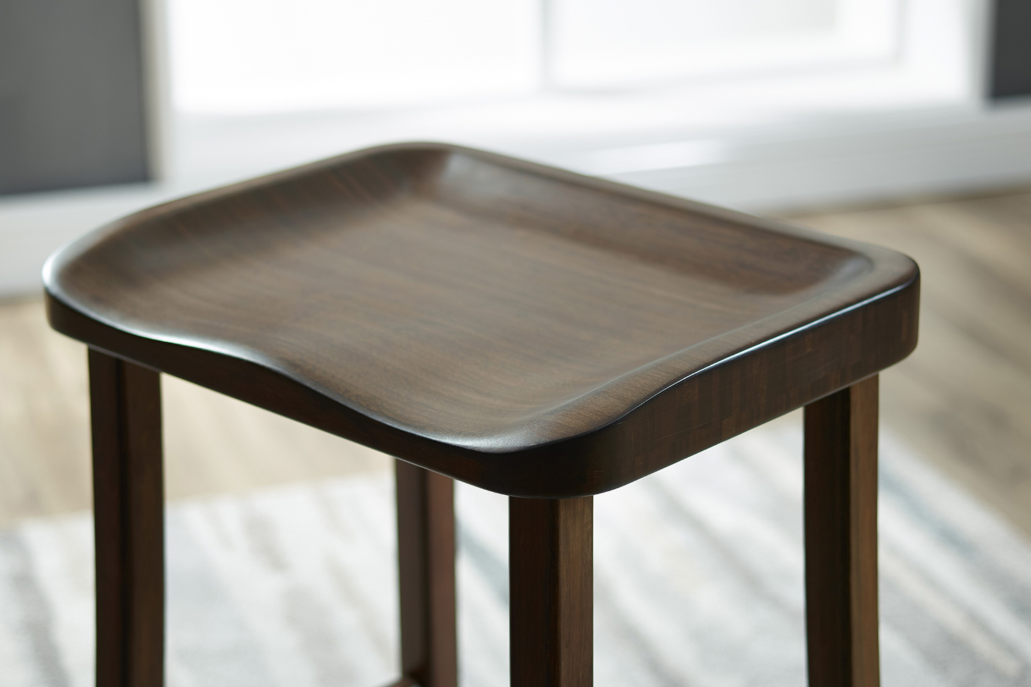 Greenington Tulip Bar Height Stool Set of 2 - Black Walnut, Bamboo