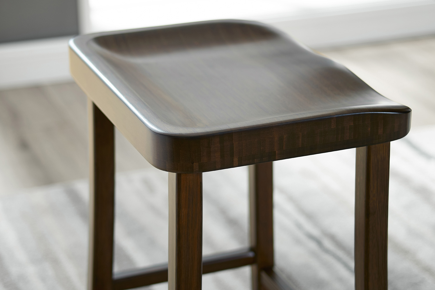 Greenington Tulip Bar Height Stool Set of 2 - Black Walnut, Bamboo
