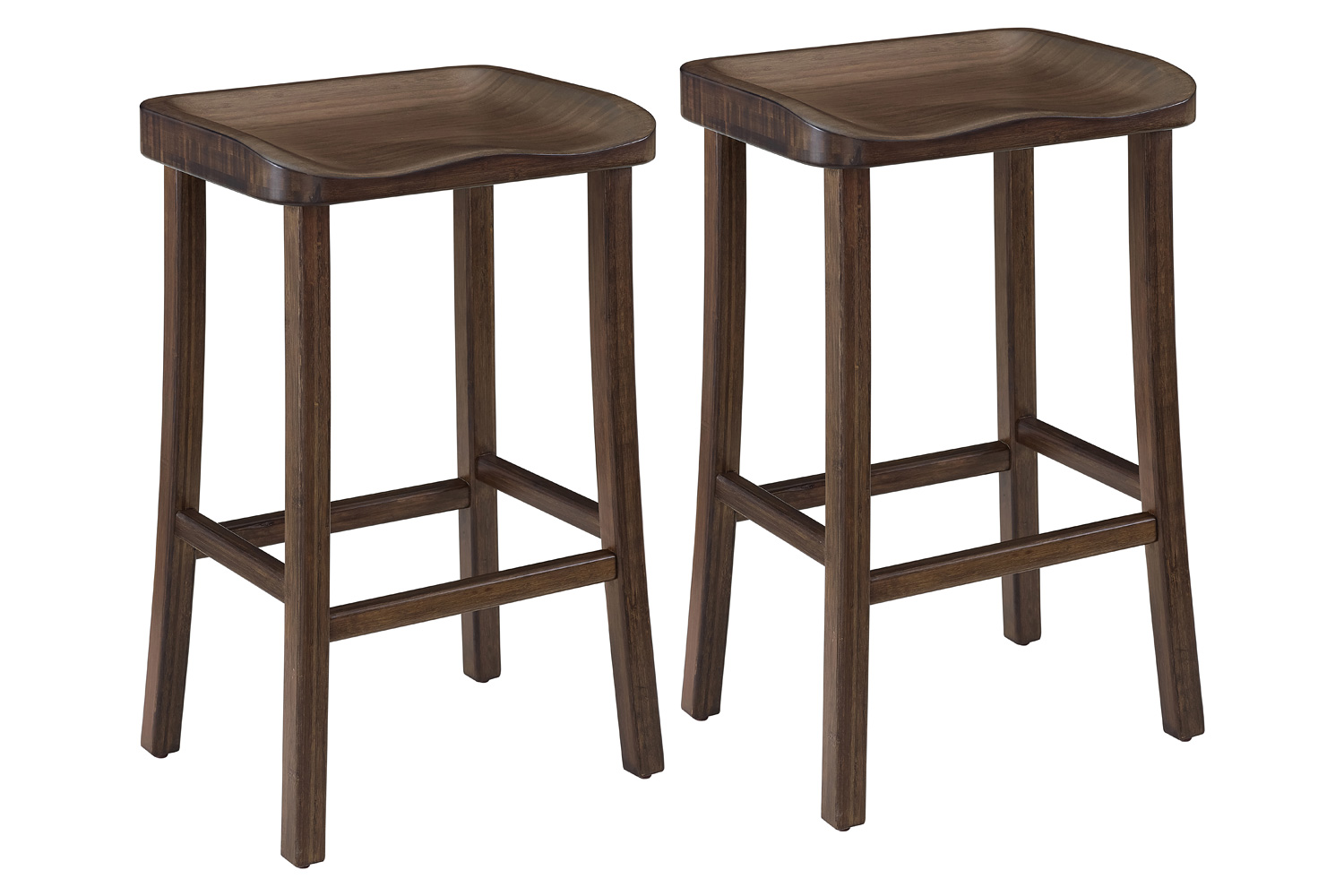 Greenington Tulip Bar Height Stool Set of 2 - Black Walnut, Bamboo