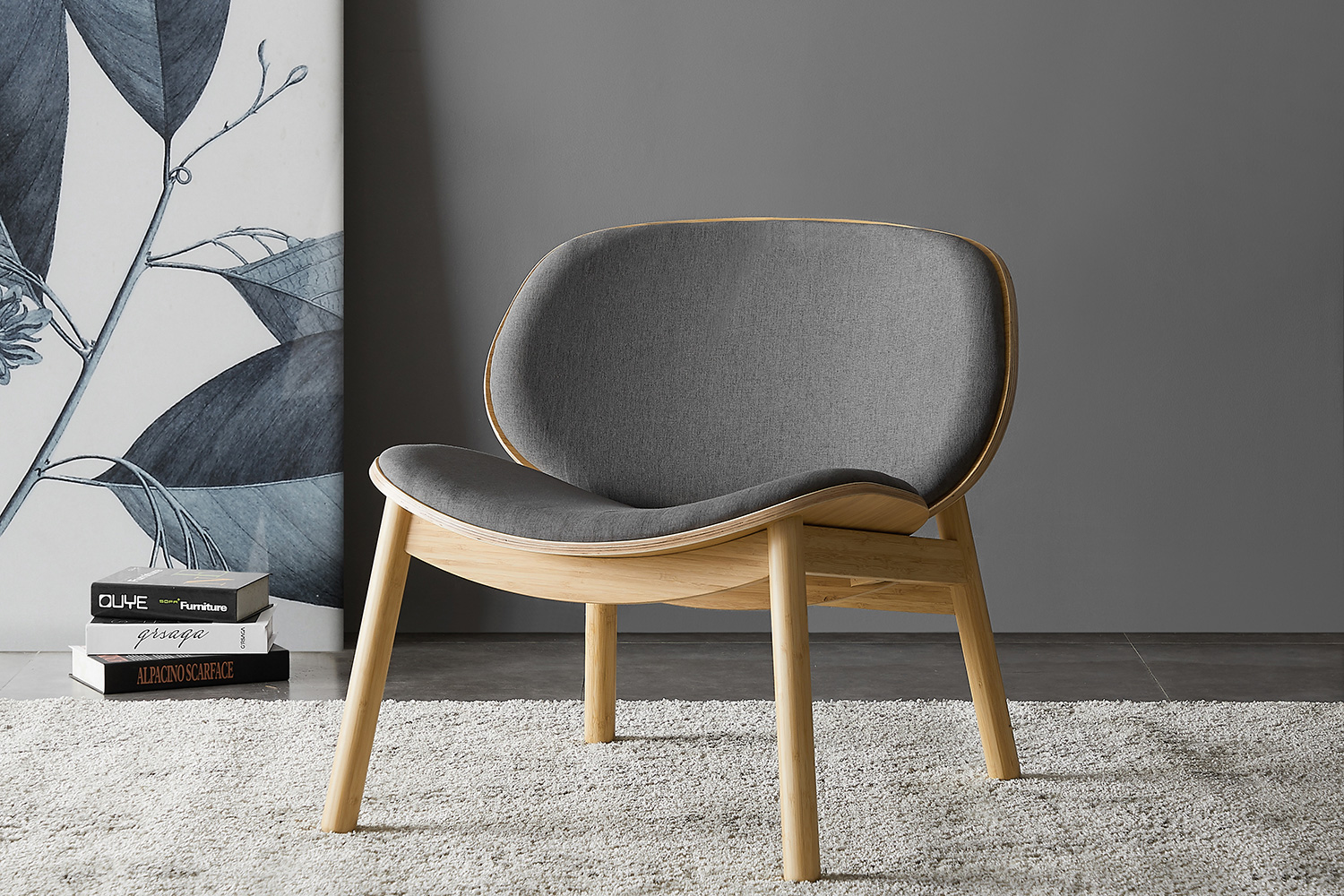 Greenington Danica Lounge Chair - Wheat/Gray, Moso Bamboo
