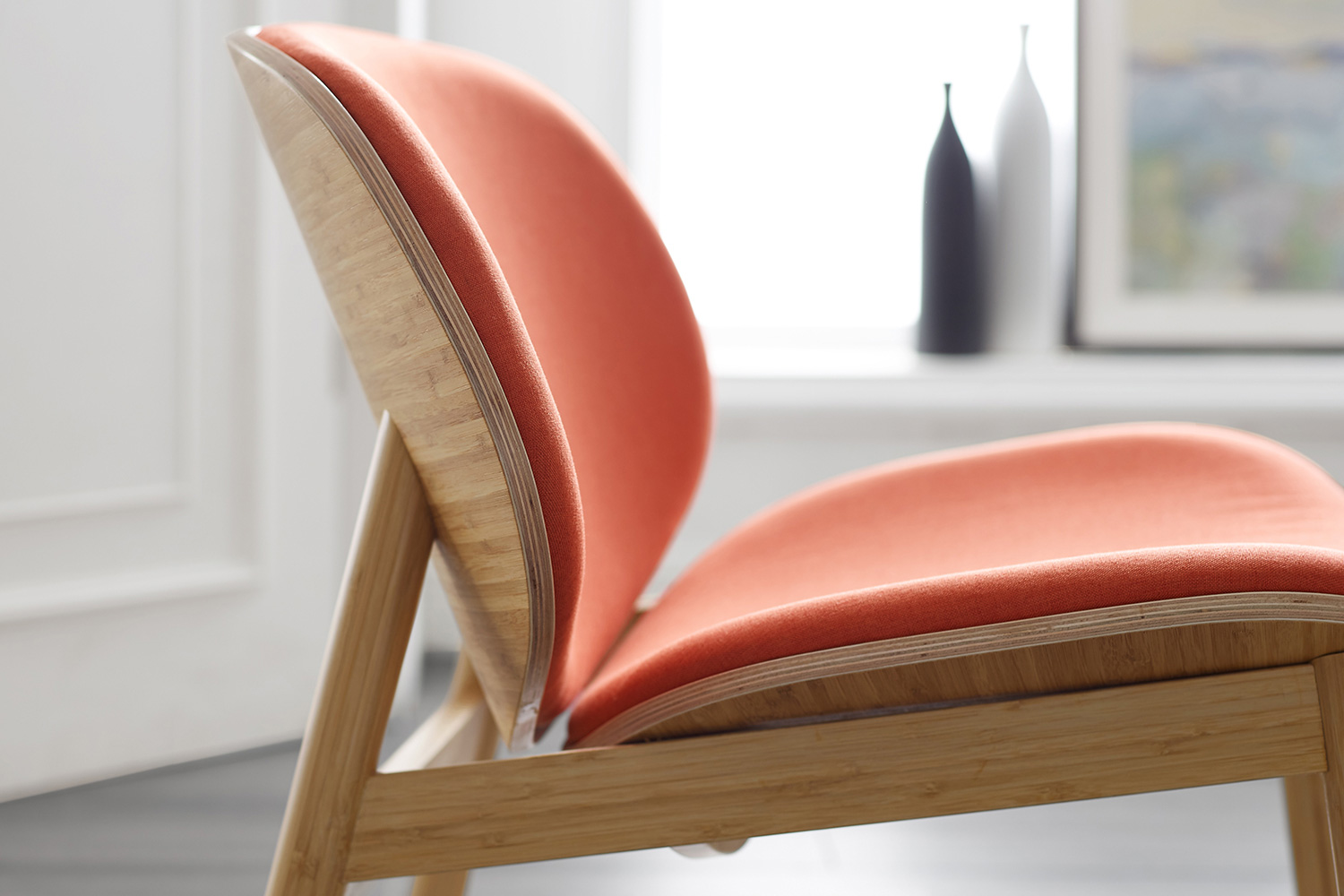 Greenington Danica Lounge Chair - Wheat/Red, Moso Bamboo