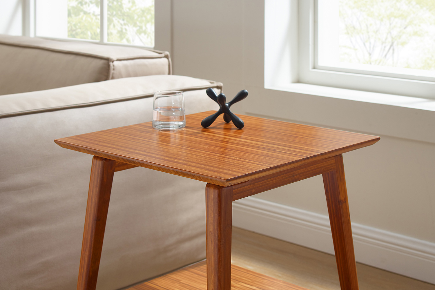 Greenington Antares End Table - Amber, Solid Moso Bamboo