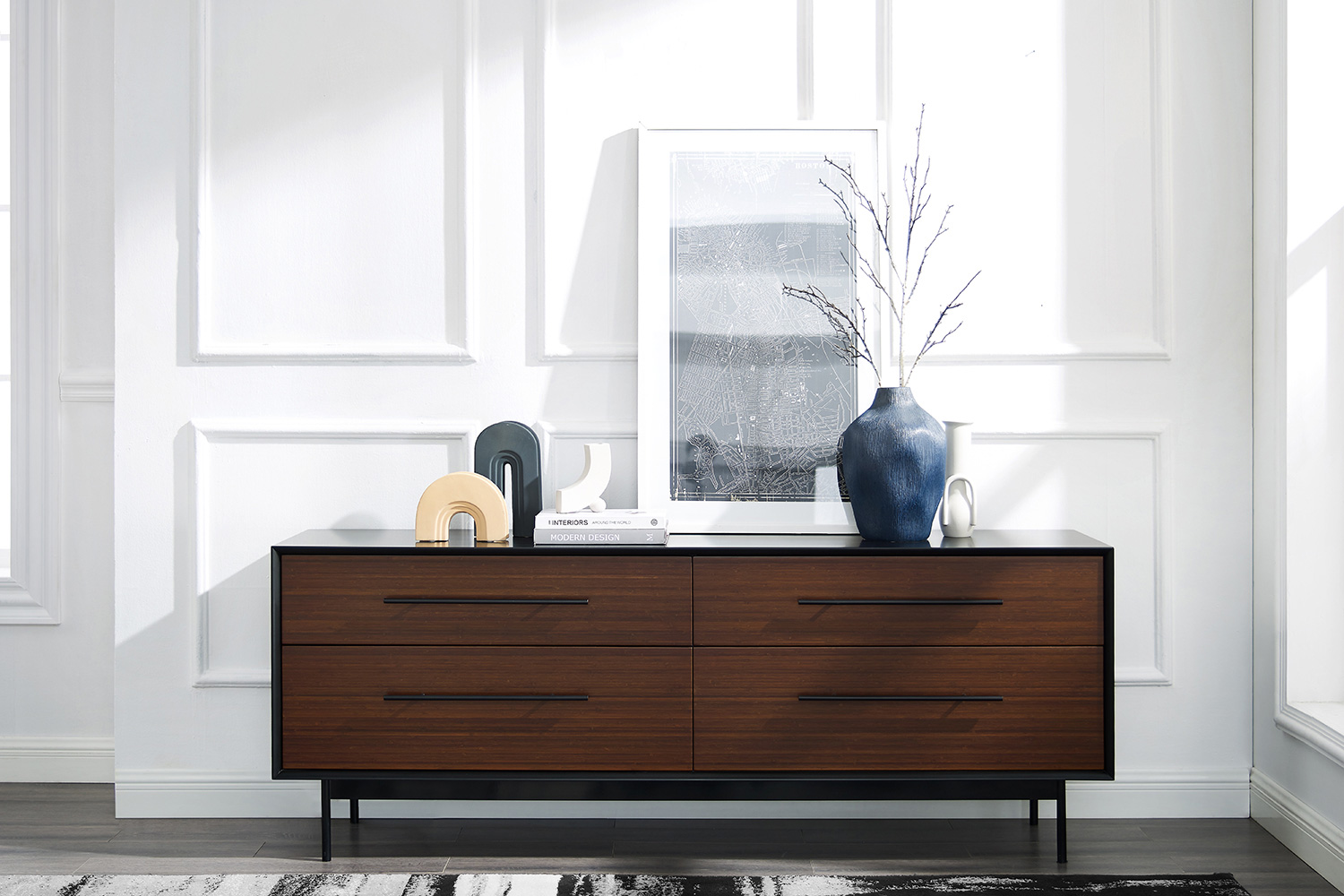 Greenington - Park Avenue 4 Drawer Double Dresser in Ruby, Solid Moso Bamboo