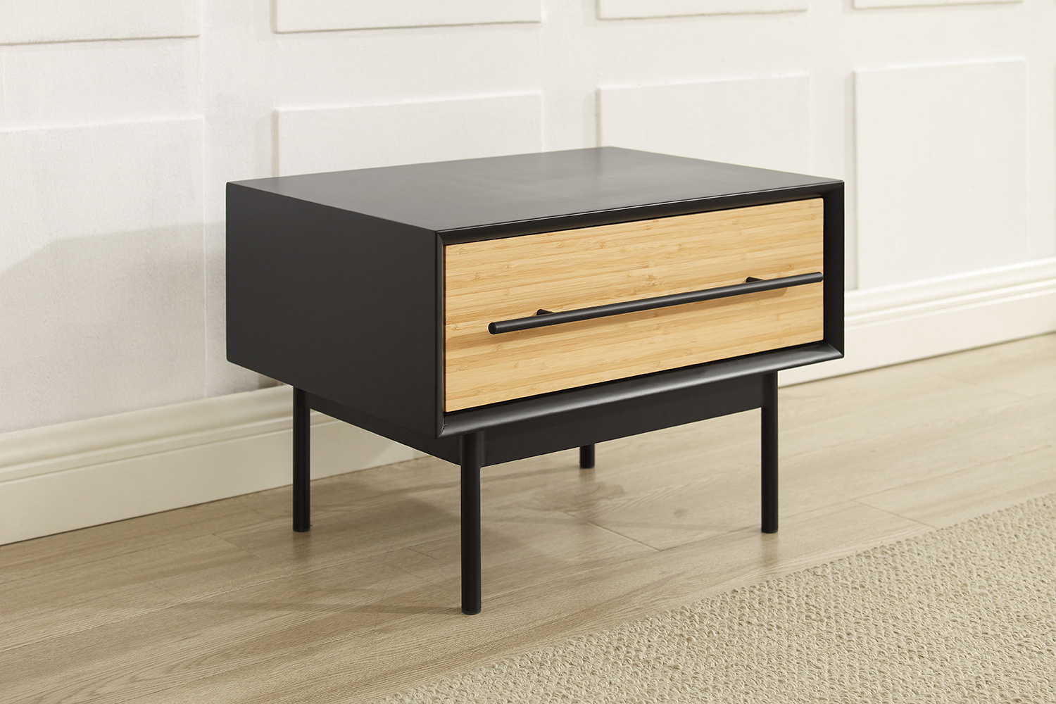 Greenington - Santa Cruz 1 Drawer Nightstand in Wheat, Solid Moso Bamboo