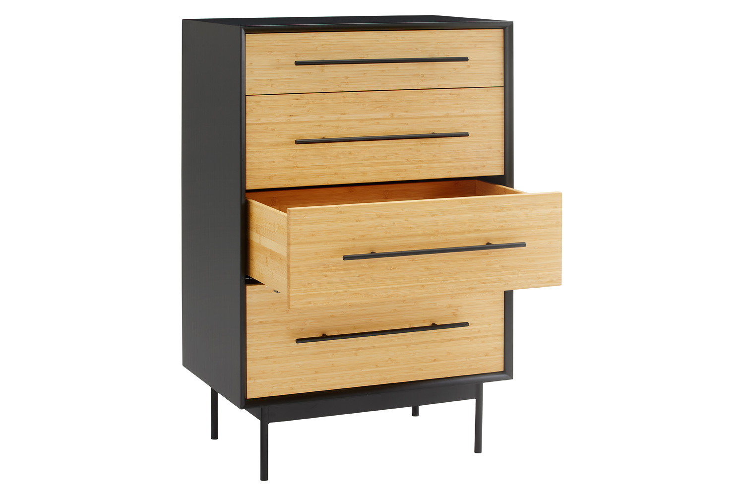 Greenington - Santa Cruz 4 Drawer High Chest in Wheat, Solid Moso Bamboo