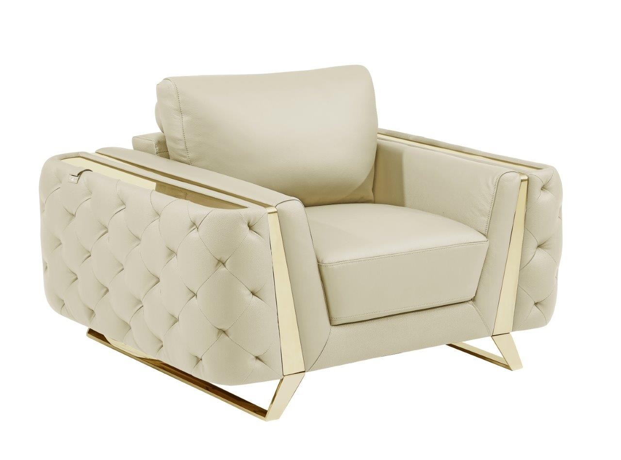 GUF 1050 Living Room Set - Beige, Genuine Italian Leather
