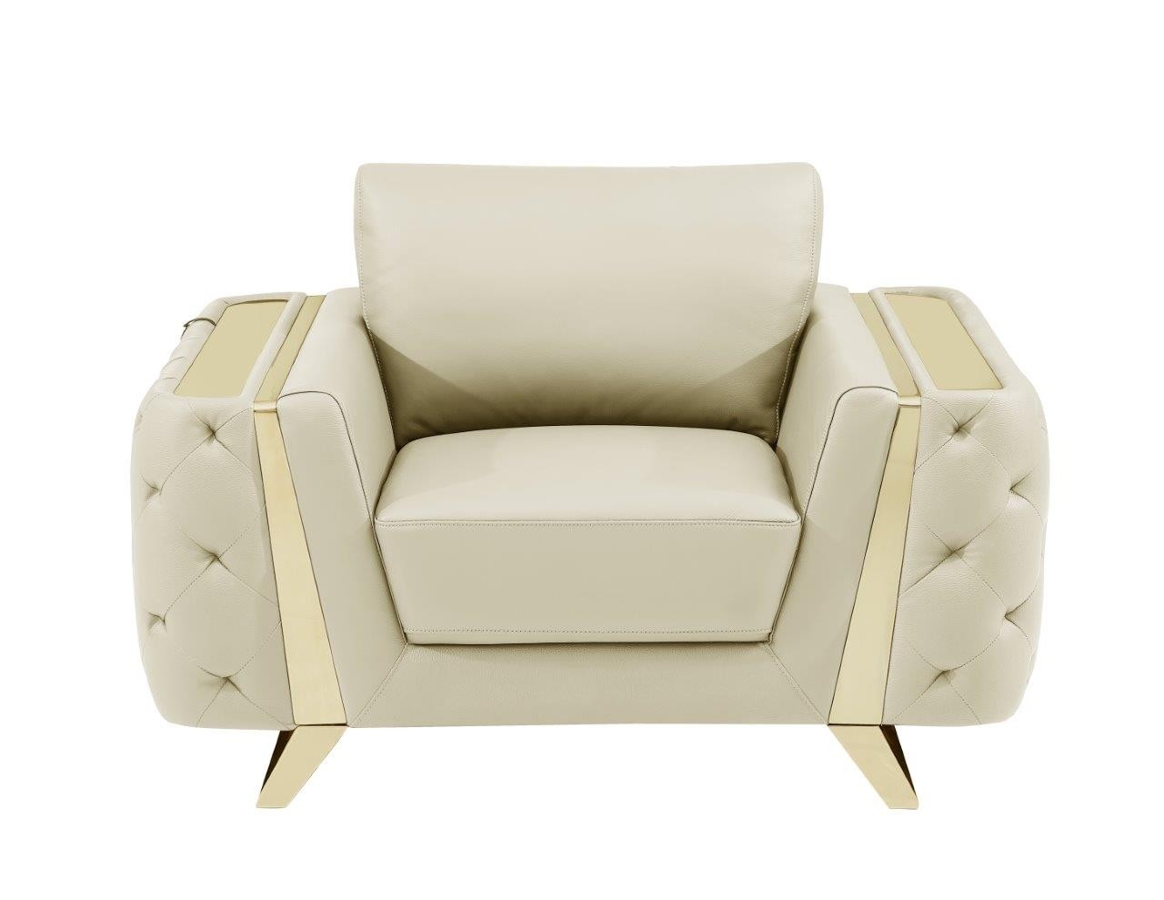 GUF 1050 Living Room Set - Beige, Genuine Italian Leather